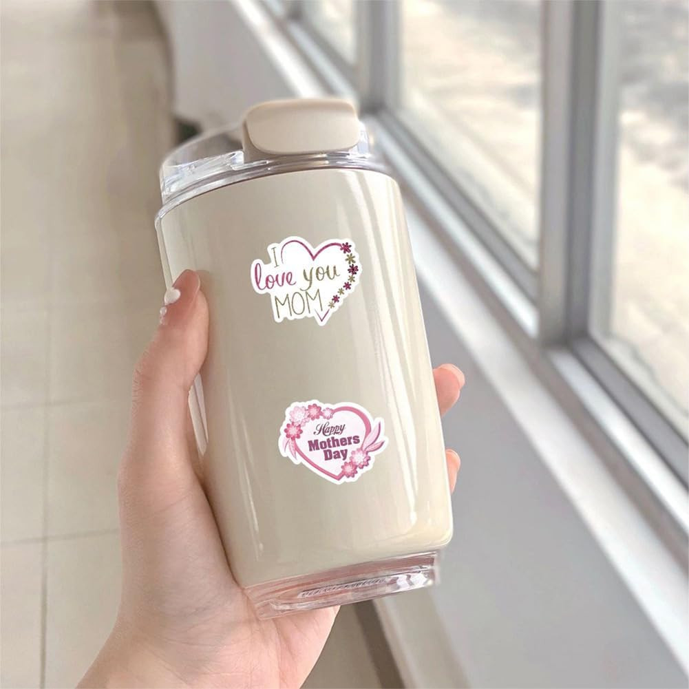 50Pcs Mother's Day Stickers Mom Waterproof Vinyl Decals | Peel and Stick waterpr