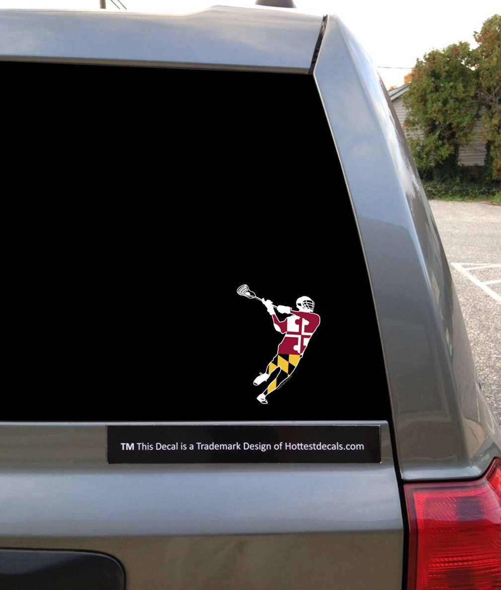 Maryland Lacrosse Decal Sticker Car Boy's Men's Girl's Women's LAX MD Flag NCAA