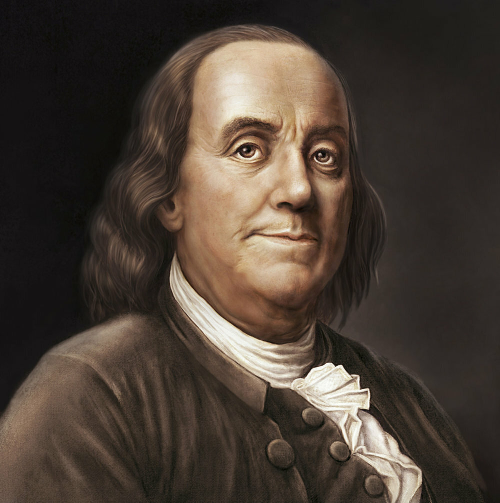 2x Benjamin Franklin Portrait 3 Inch Stickers Decals