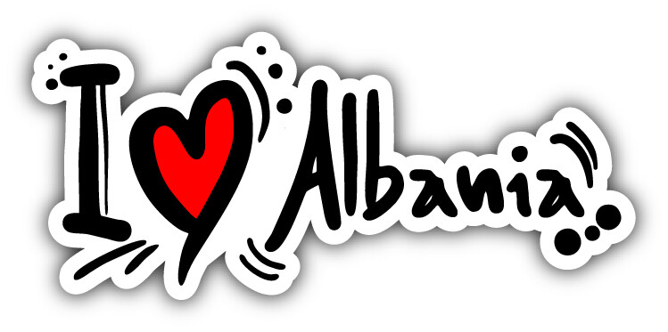 I Love Albania Car Bumper Sticker Decal