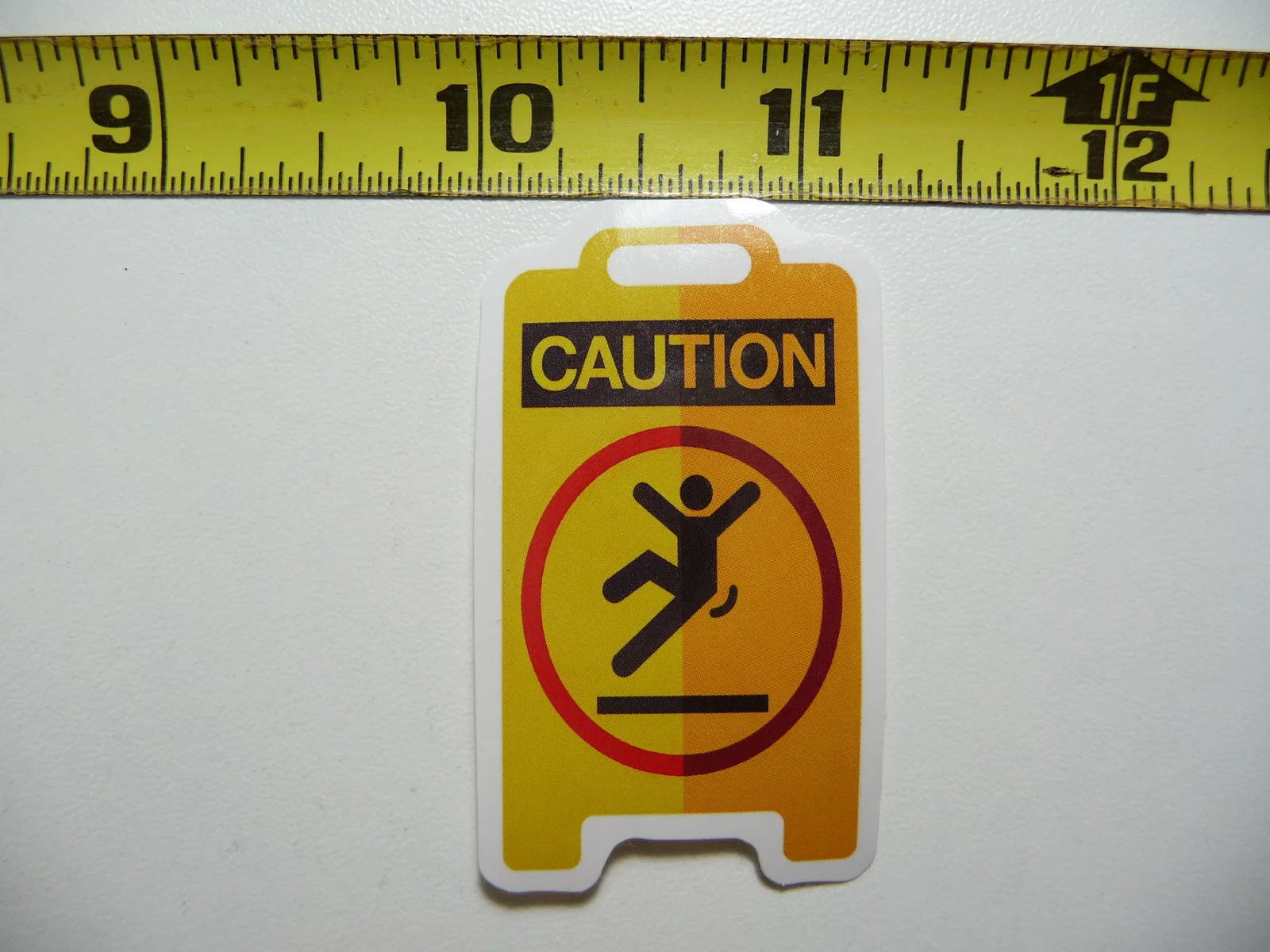 CAUTION SLIPPERY FLOOR SMALL STICKER DECAL SIGN WARNING NOTICE JOKE PRANK GAG