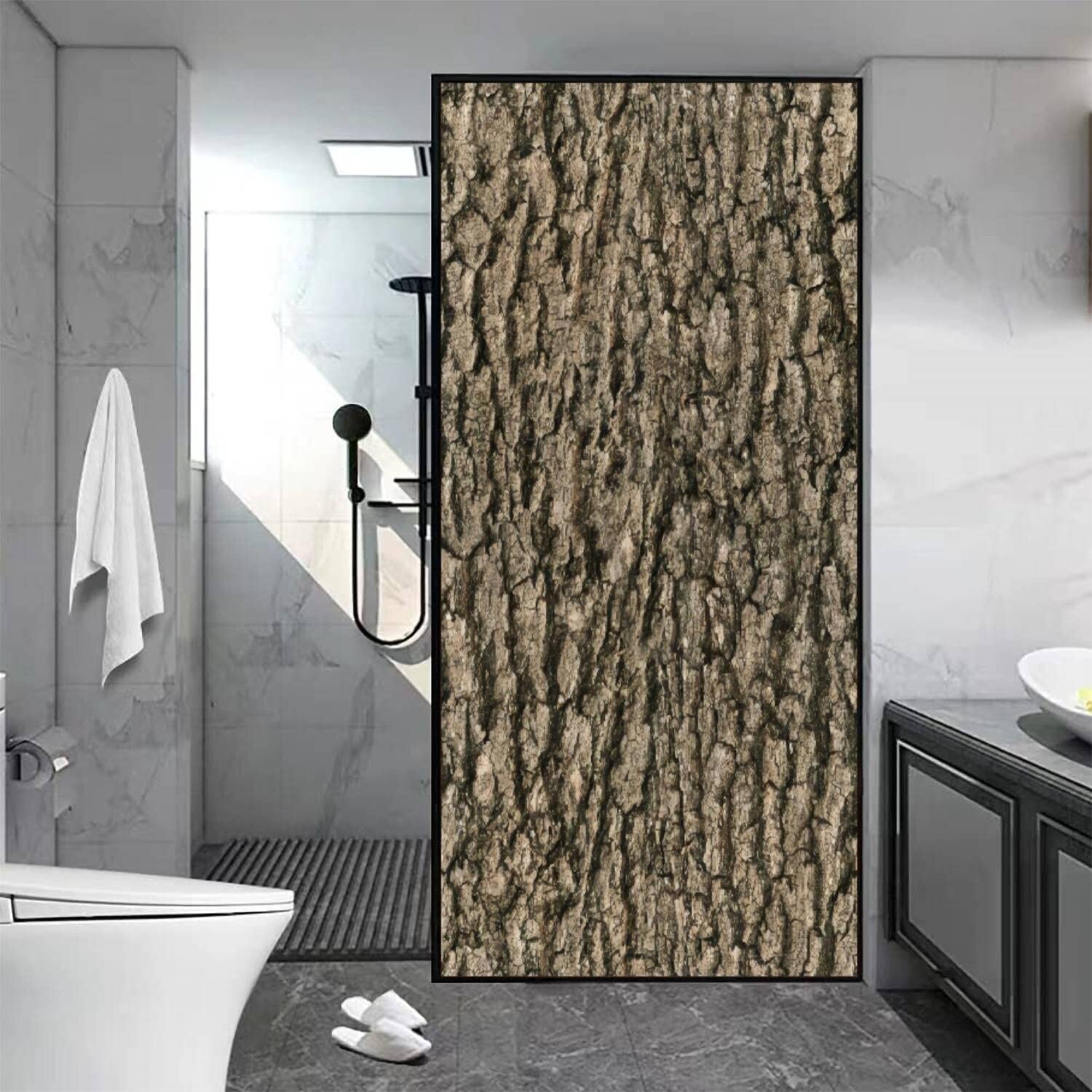 3D Door Decal Seamless bark Tree Texture Door Sticker Poster Self-Adhesive Re…
