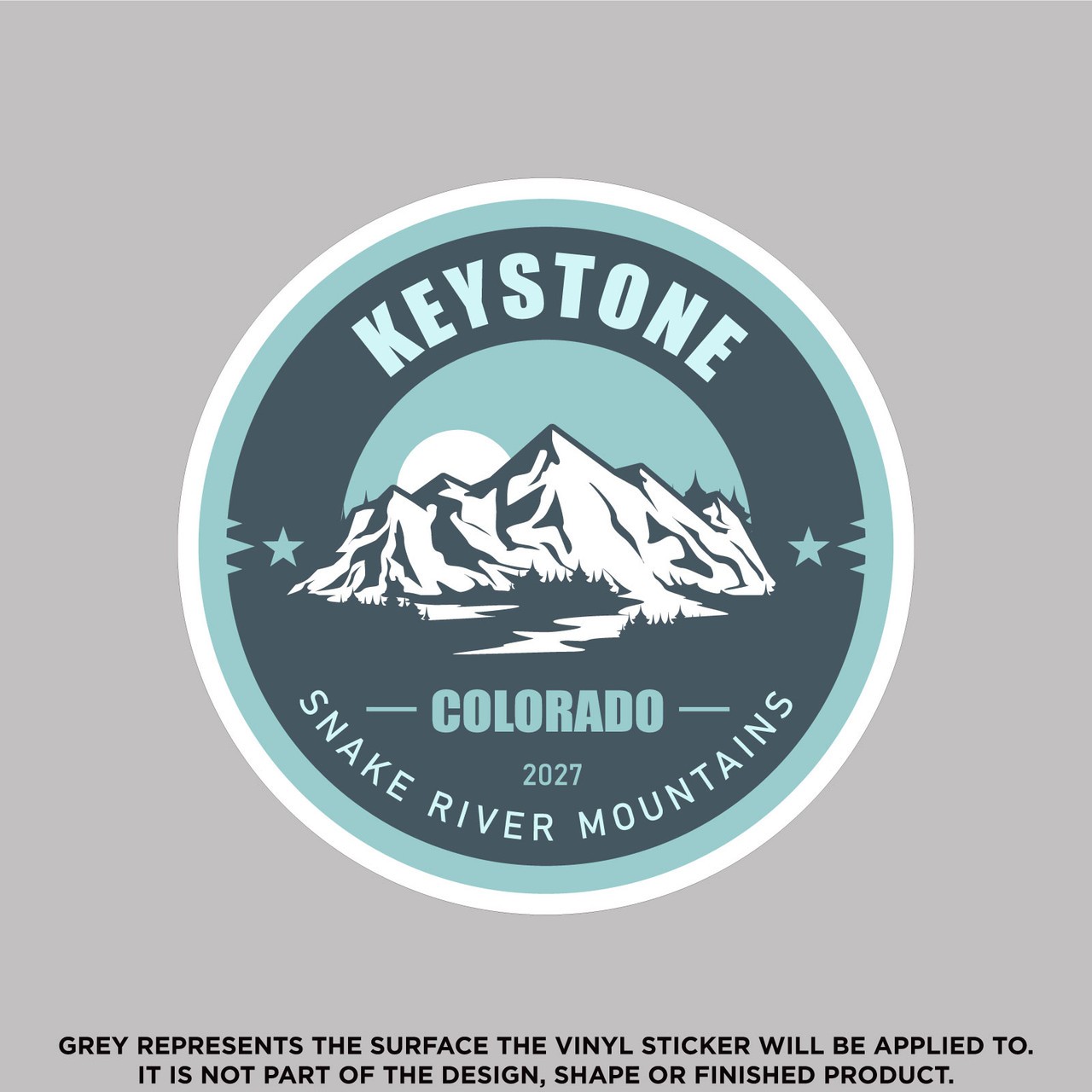 Keystone Mountain, Outdoor Vinyl Sticker Decal