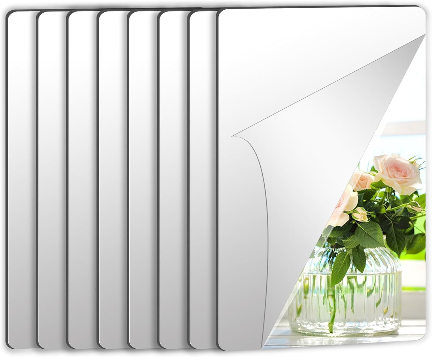 Flexible 8-Pack Acrylic Mirror Sheets, 4×6 Inches – Chic Wall Stickers