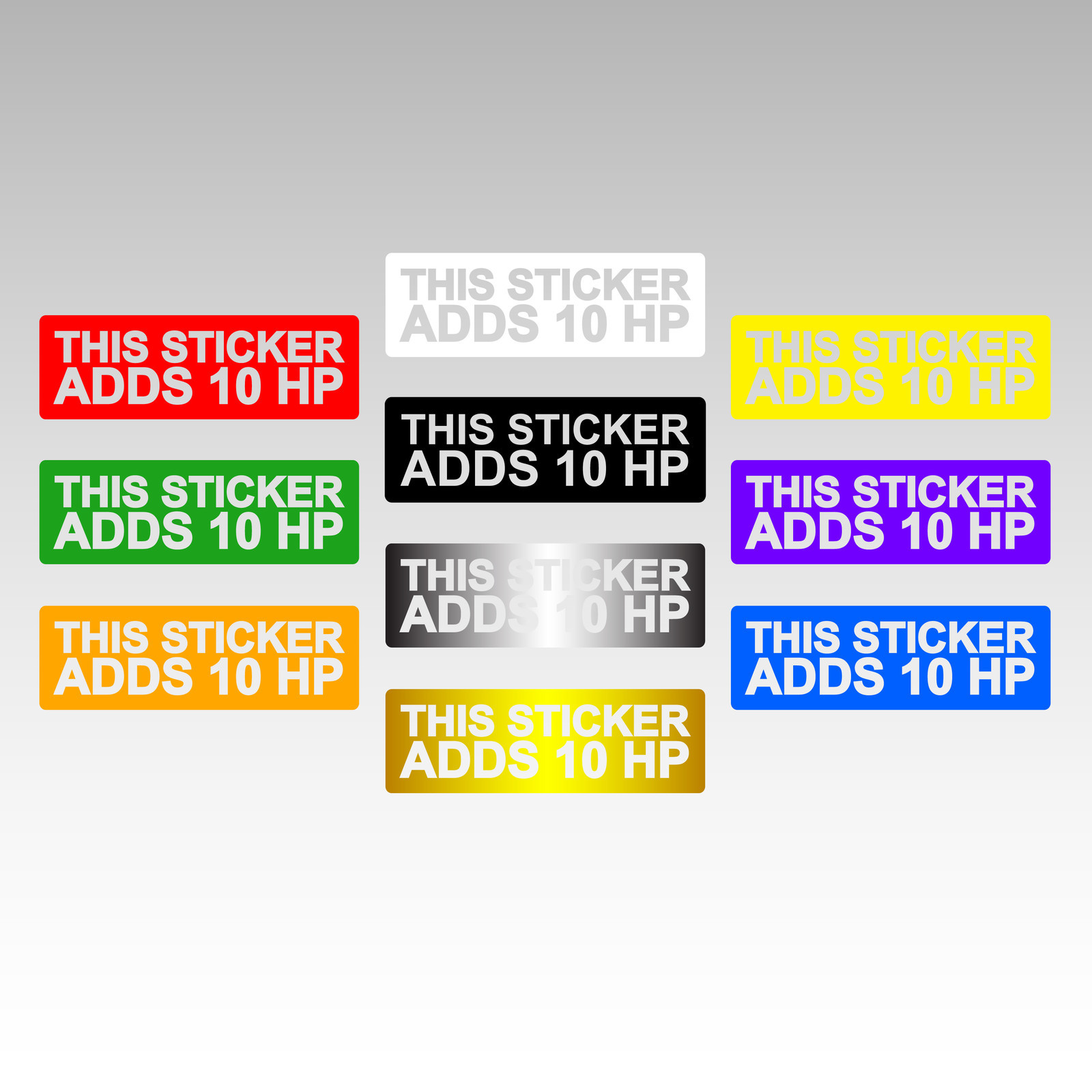 This Sticker Adds 10 HP 7 Inch Vinyl Decal Auto Sticker Multiple Colors Avail