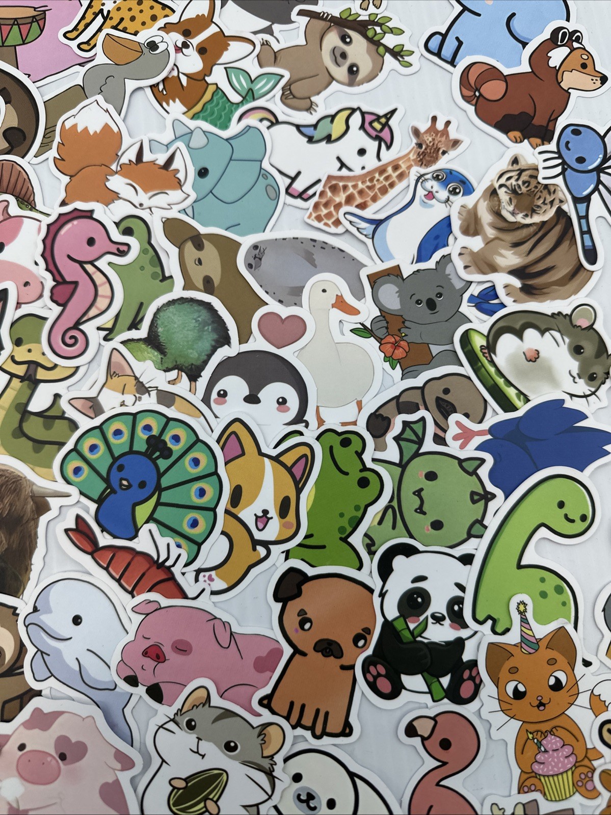 Lot Of 163 Random Small Animal Stickers Decals {HH}