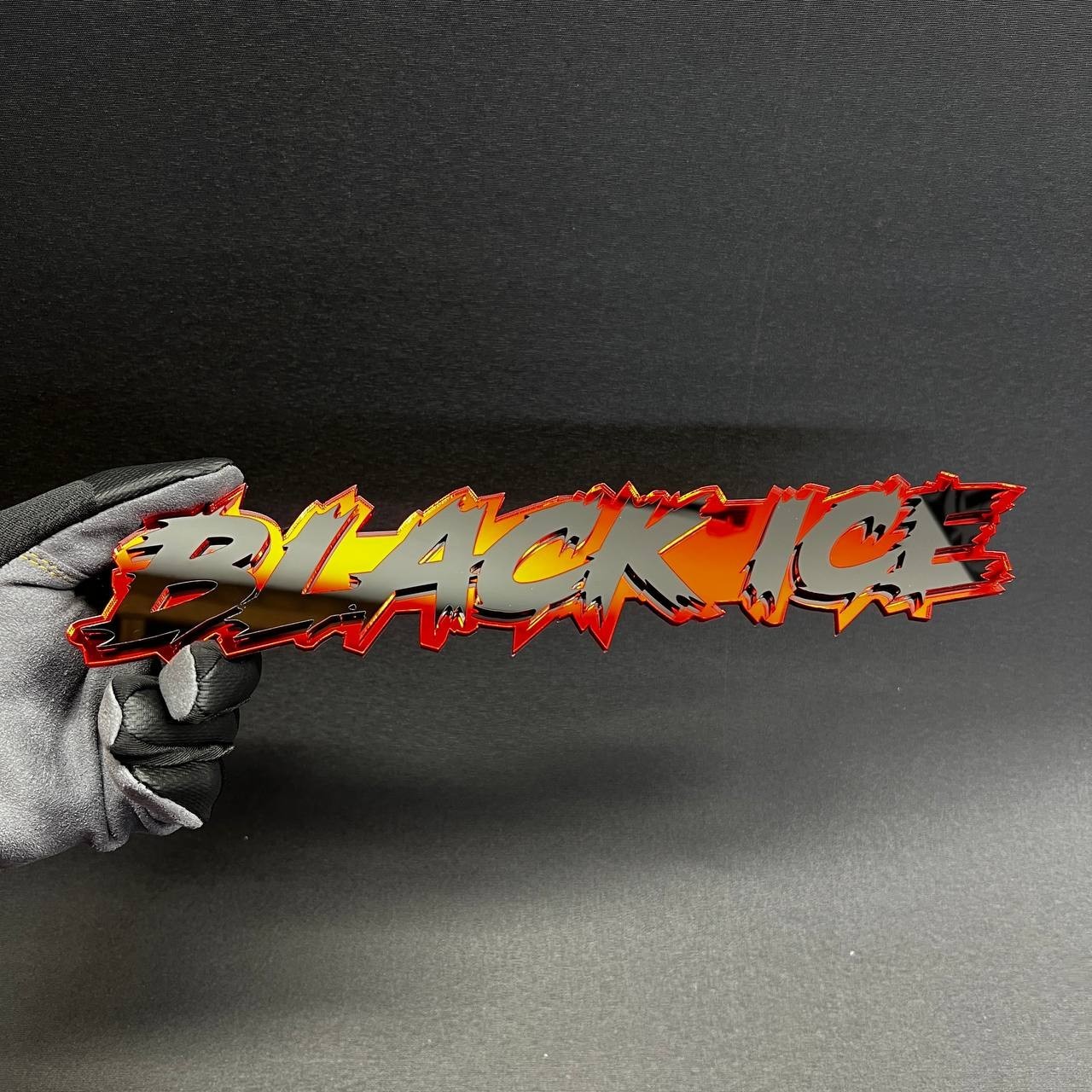 1PC BLACK ICE Custom 3D Text Car Badge Fender Emblem Tailgate Toolbox Decal