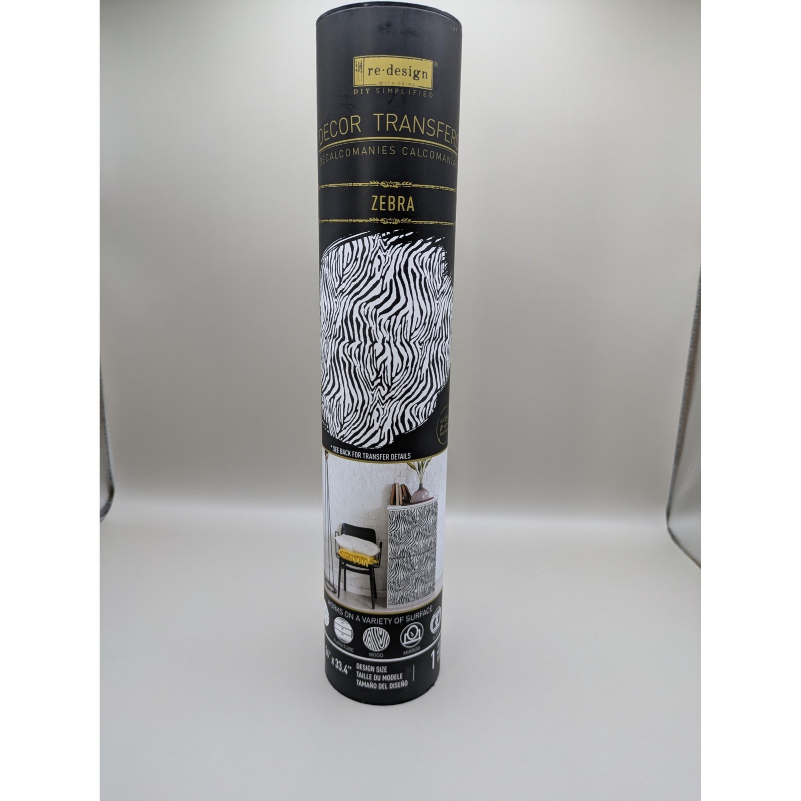 Redesign with Prima Decor Transfers – Zebra Print – 24×36 – Black White