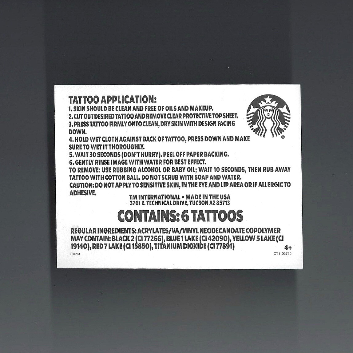Starbucks PSL Pumpkin Spiced Latte Art Set of 6 Temporary Tattoos Coffee Heart