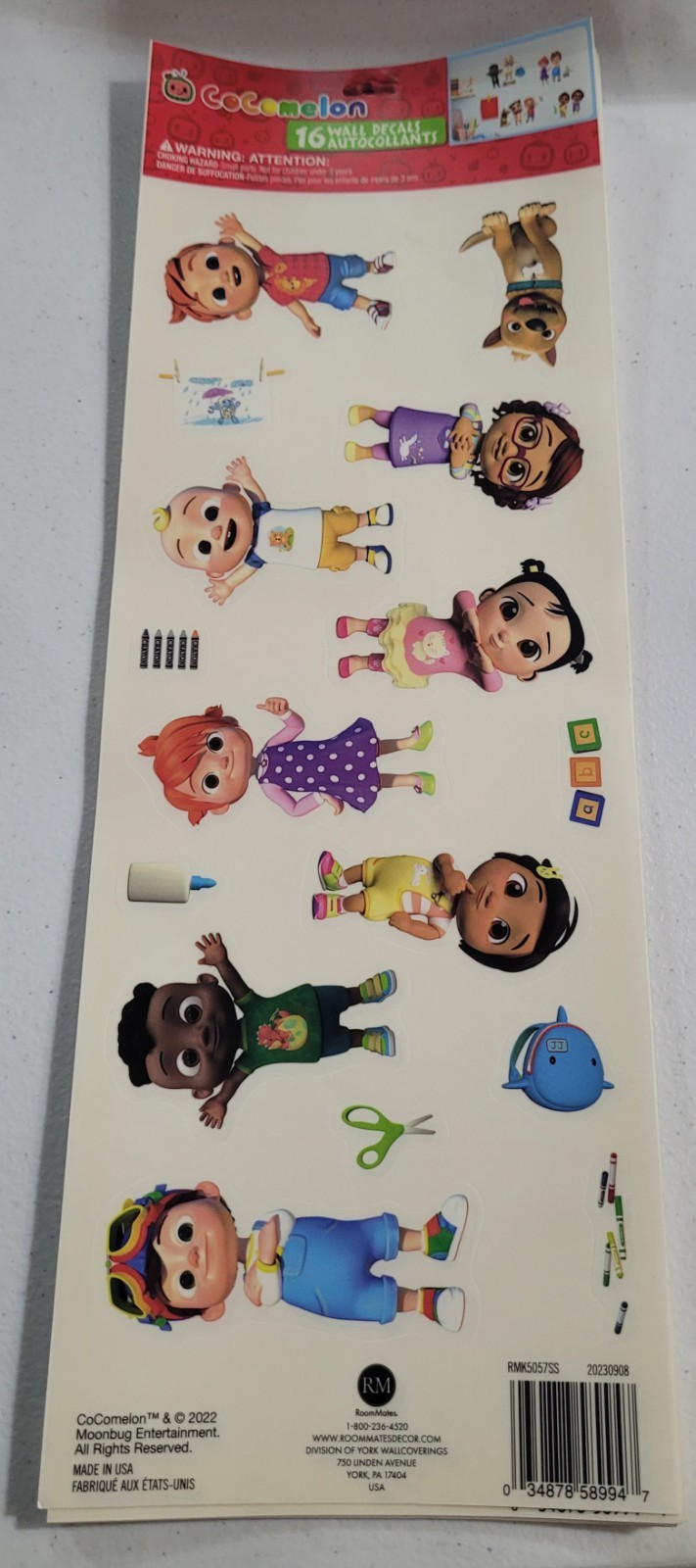 Cocomelon Wall Decals Autocollants Two New Packs 32 Decals Total!