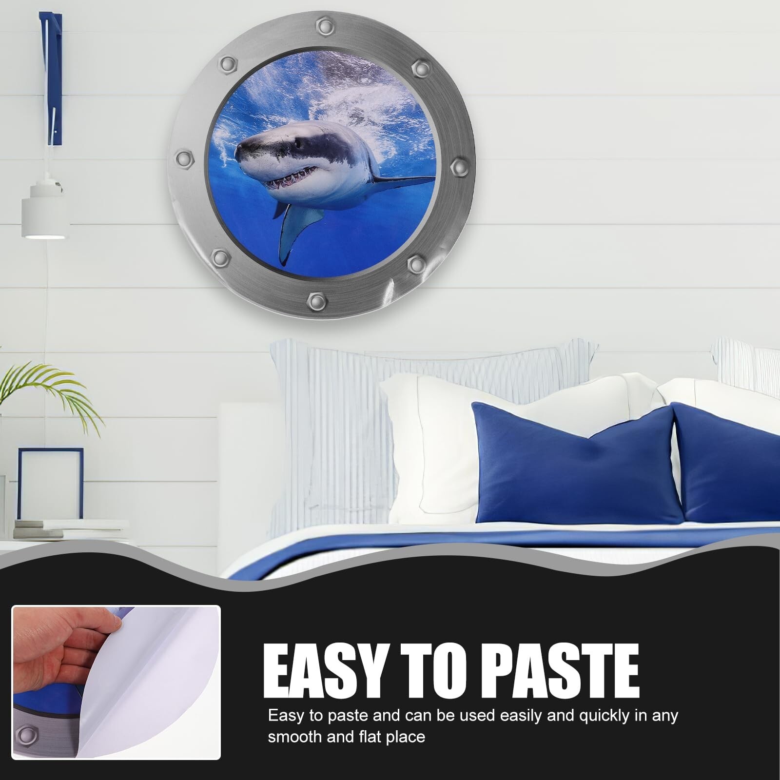 MILISTEN 3D Under The Sea Nature Scenery Removable Shark Wall Decals Animals …