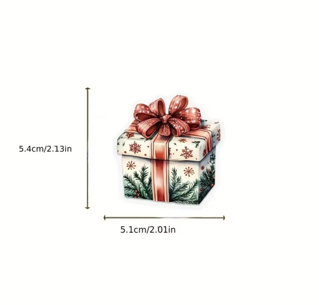 10 PCS Vintage Retro Christmas Holiday Season PET Stickers BRAND NEW