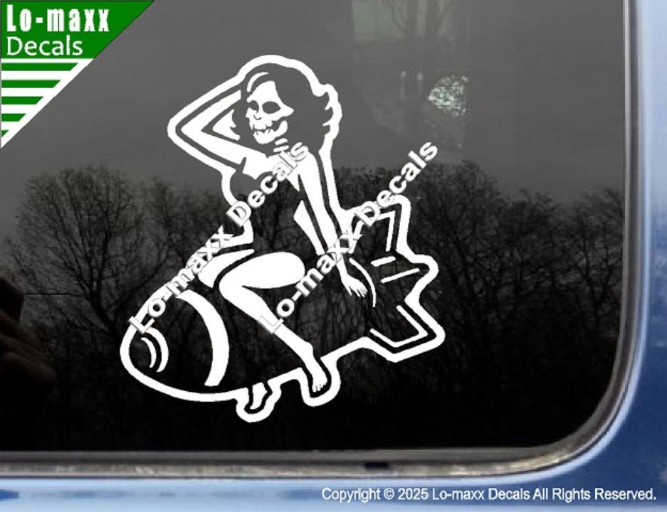 WWII Zombie Pin Up Bomb Decal Military Nose Art Style Avery Dennison Vinyl
