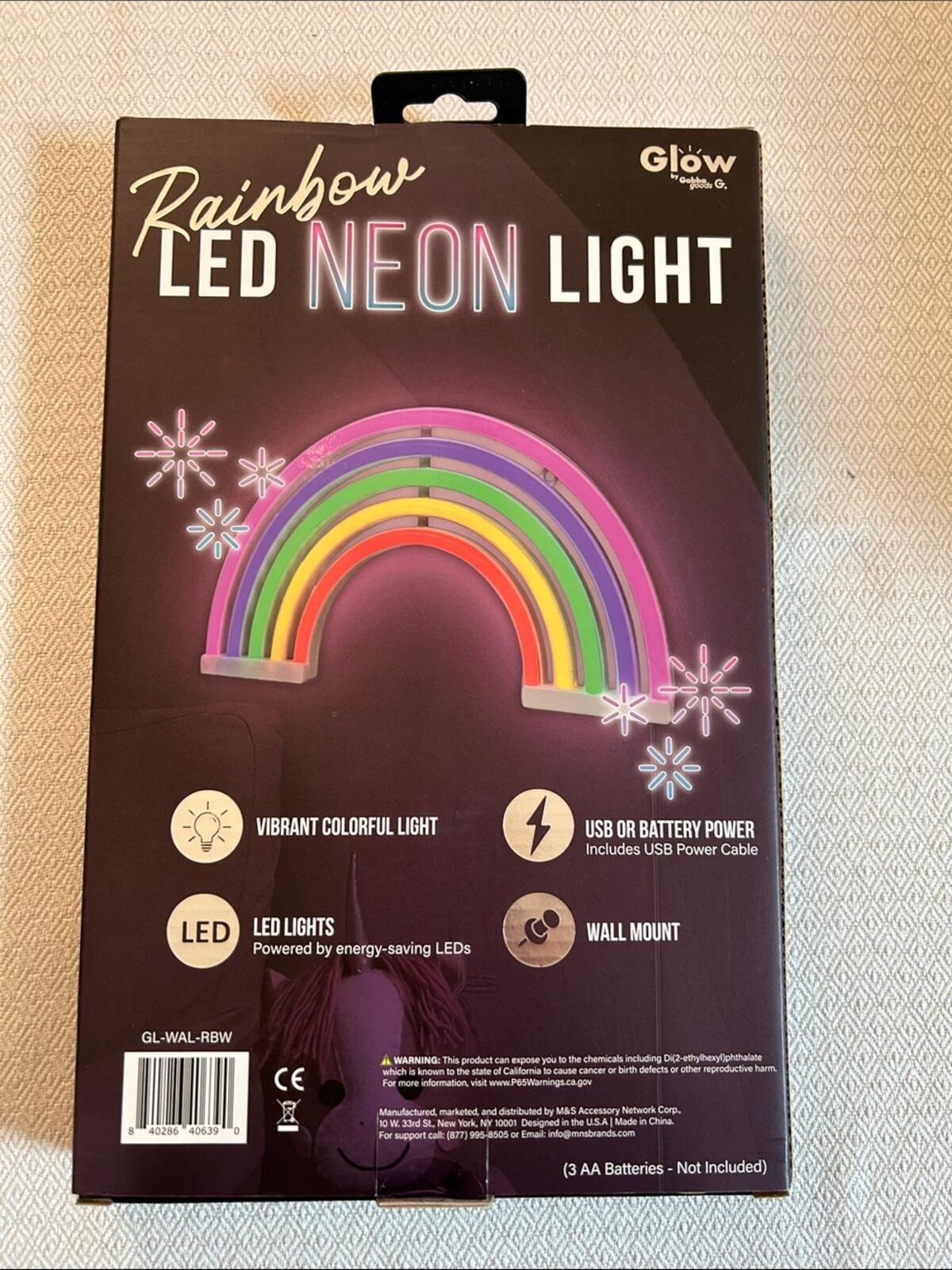Glow by Smith & Co. Rainbow LED Neon Light – Multicolor