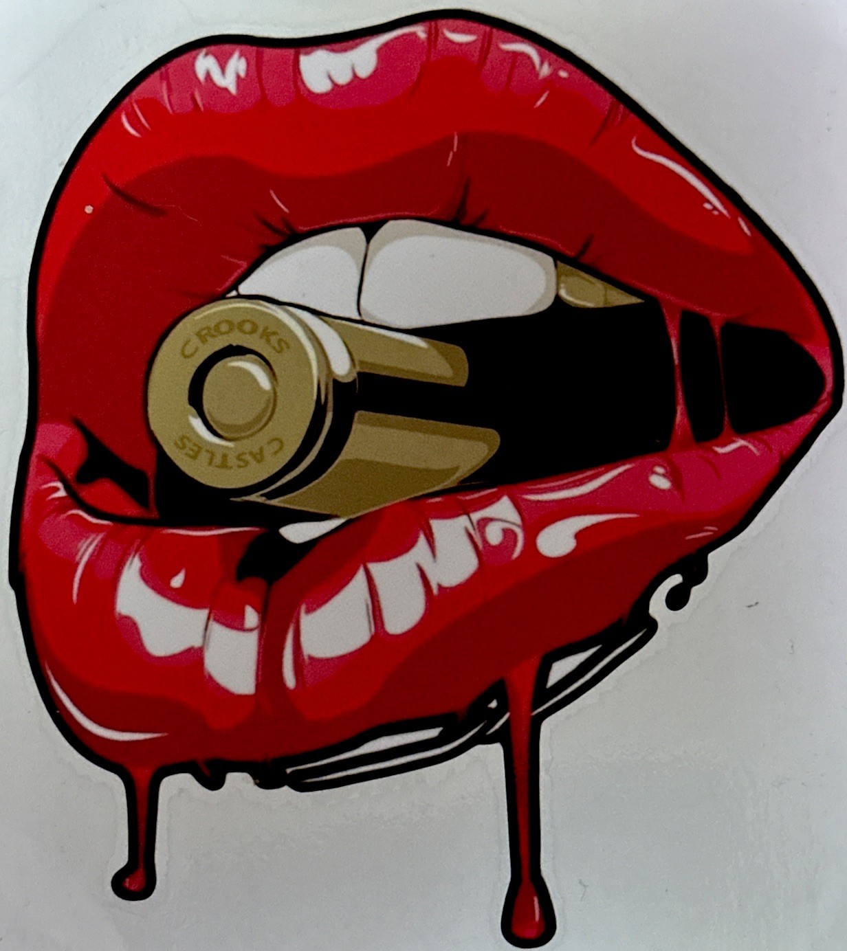 SEXY LIPS STICKER✨💋❤️‍🔥👄✨5 1/4” x 4 3/4”✨GLOSSY✨Bullet✨in & out✨ON FIRE✨🔥💫