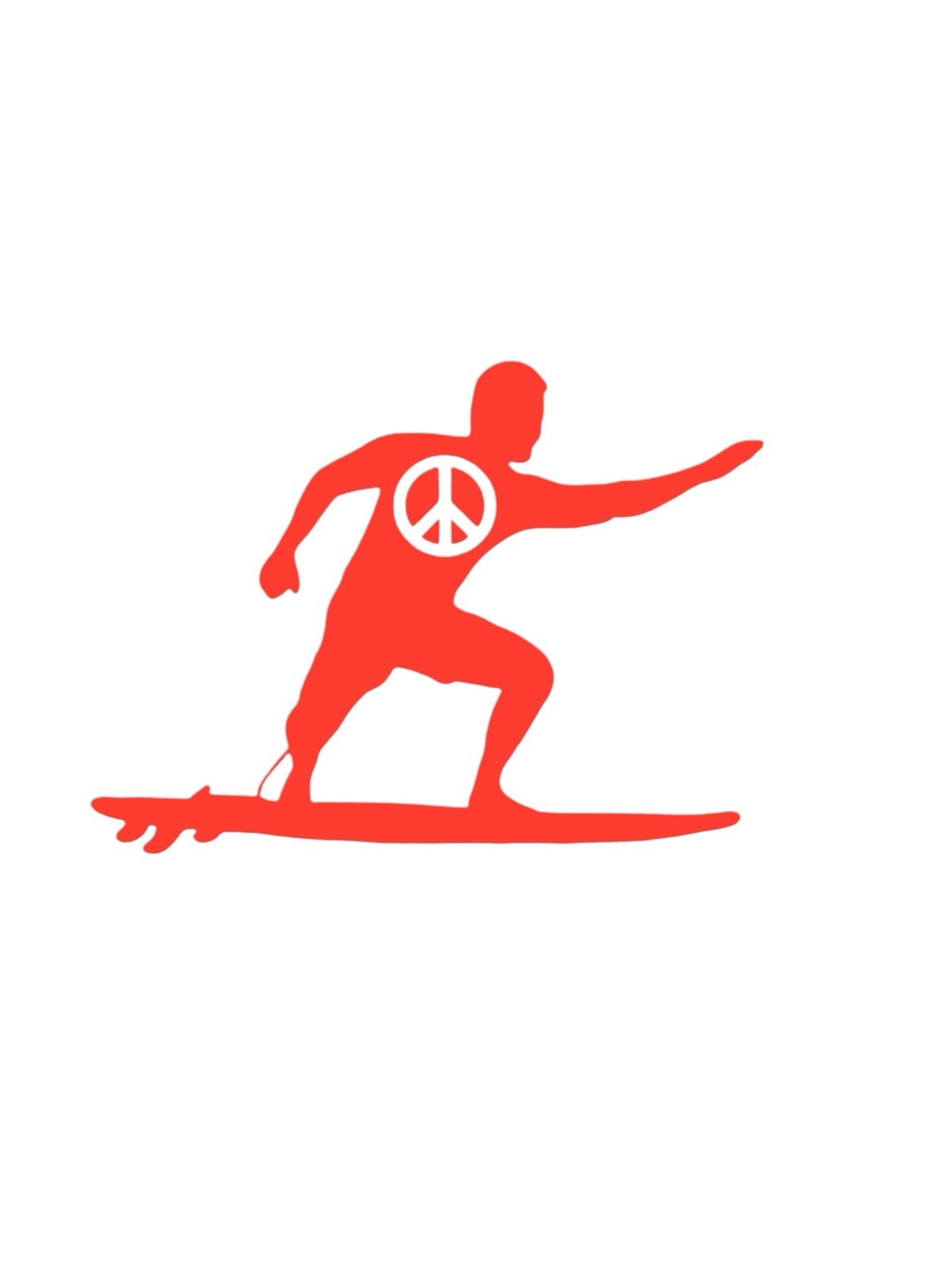 Surfer Peace Vinyl Decal for car Windows Laptops any smooth surface