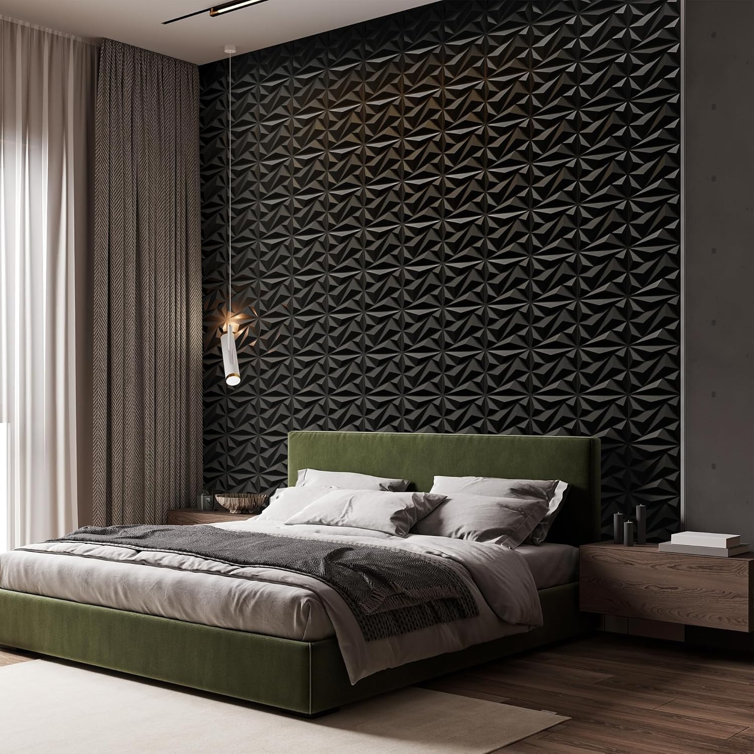 3D Wall Panels, 33 Pack 12 x 12 Inch Decorative Wall Panels PVC Accent Wall P…