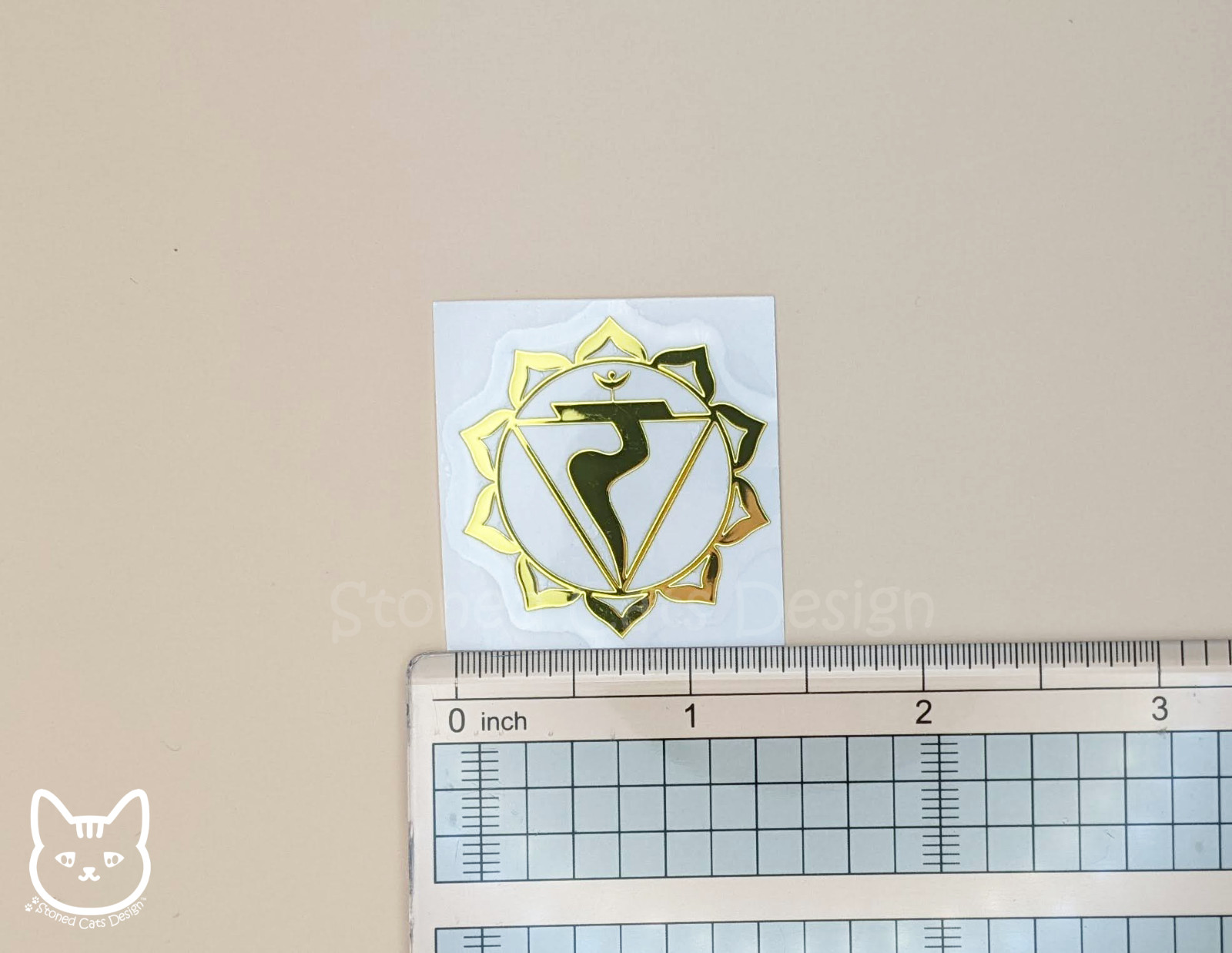 Solar Plexus Chakra Metallic Gold Sticker Decal Style A By Stoned Cats Design