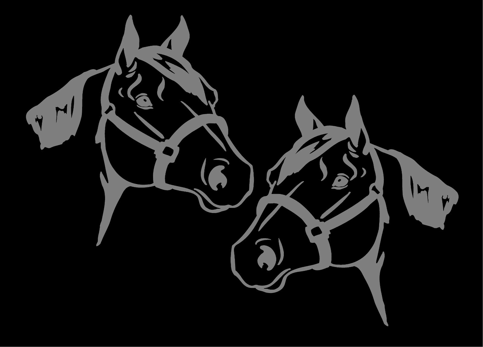 Quarter Horse Decals Mirrored Image Set equestrian trailer vinyl car stickers
