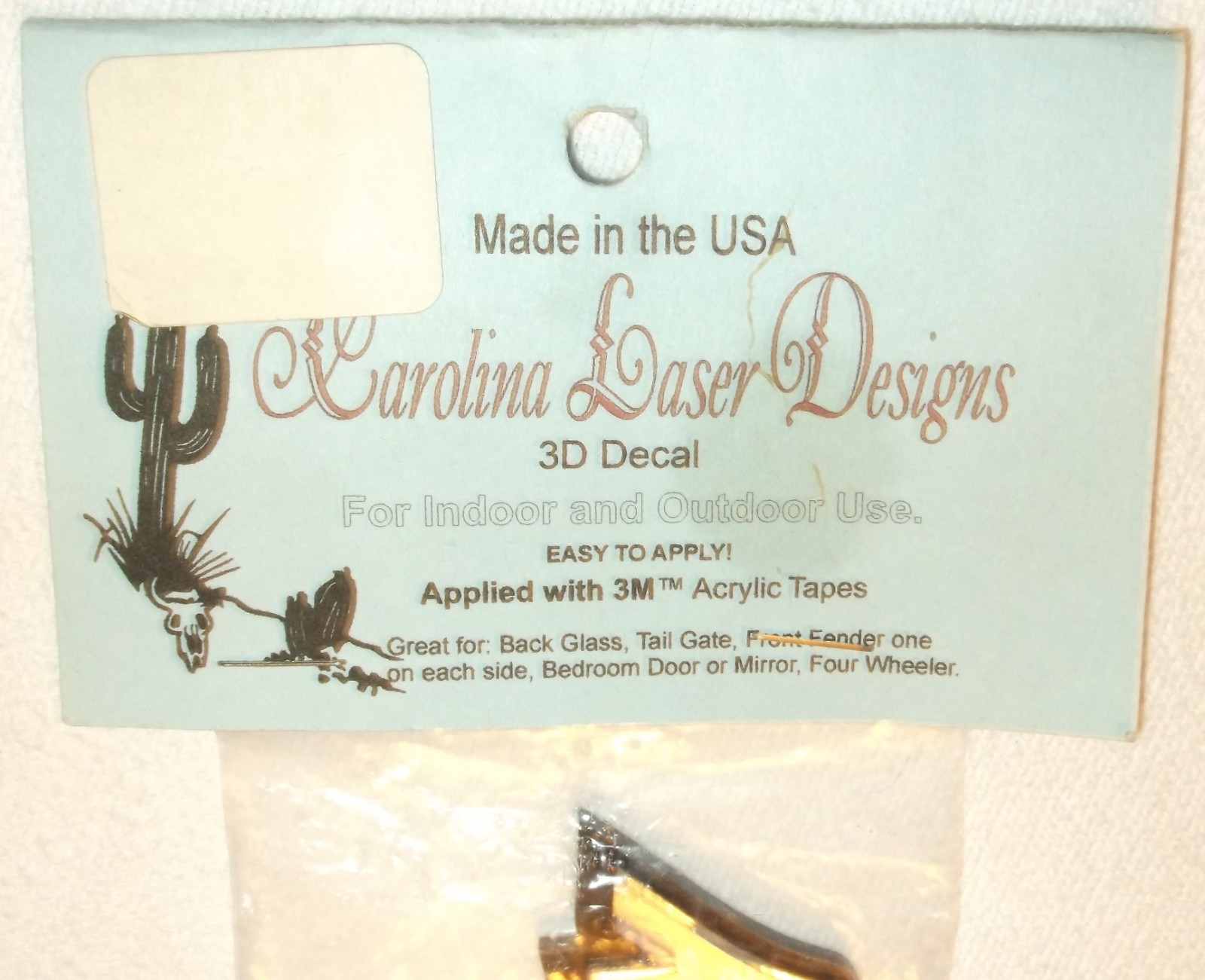 FARMBOY CAROLINA LASER DESIGNS 3D DECAL NEW 6 INCHES LONG 1.5 INCHES TALL 3M