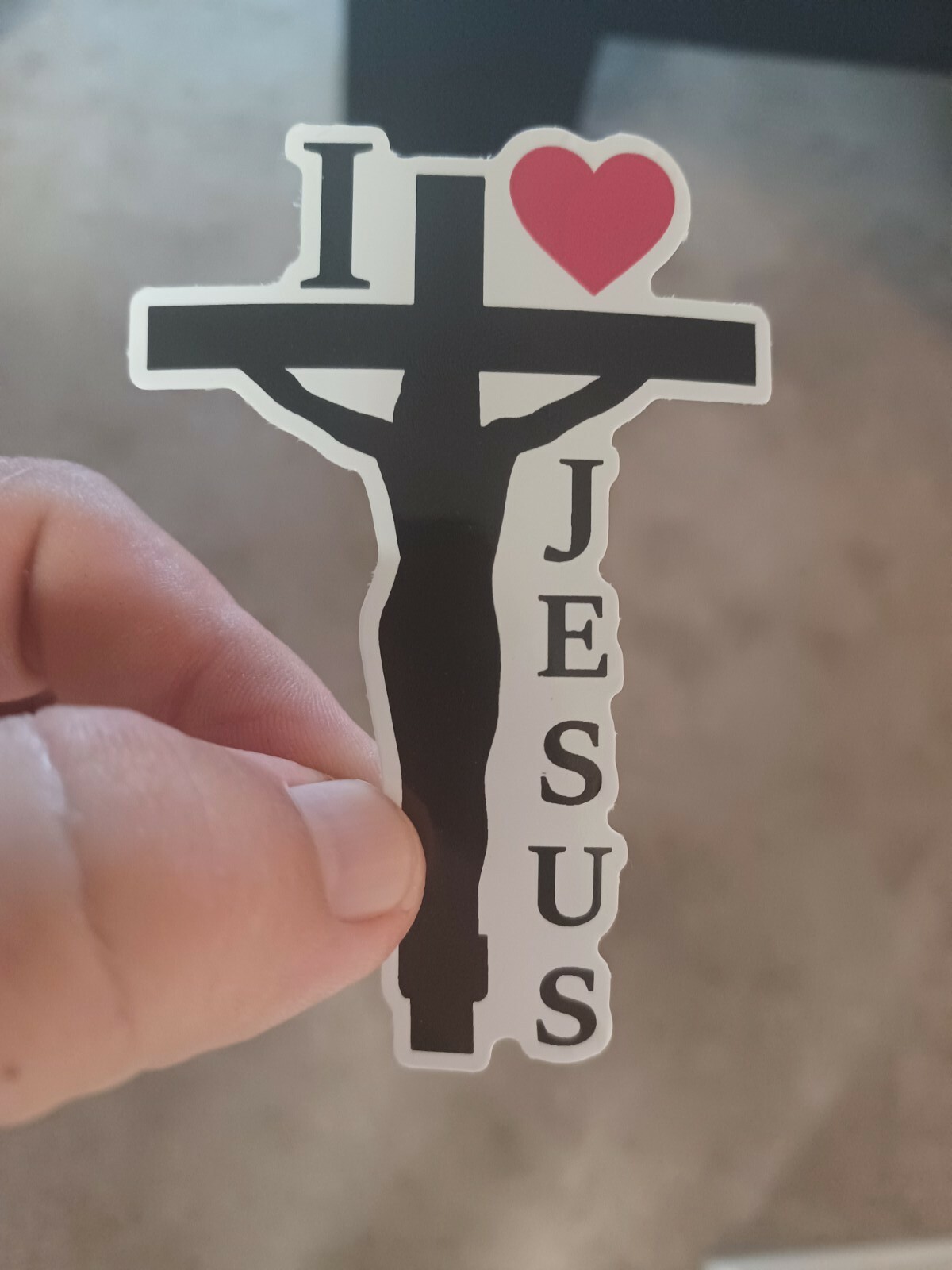 CUSTOM – I Love Jesus Sticker – Cellphone, Computer, Water Bottle Etc.