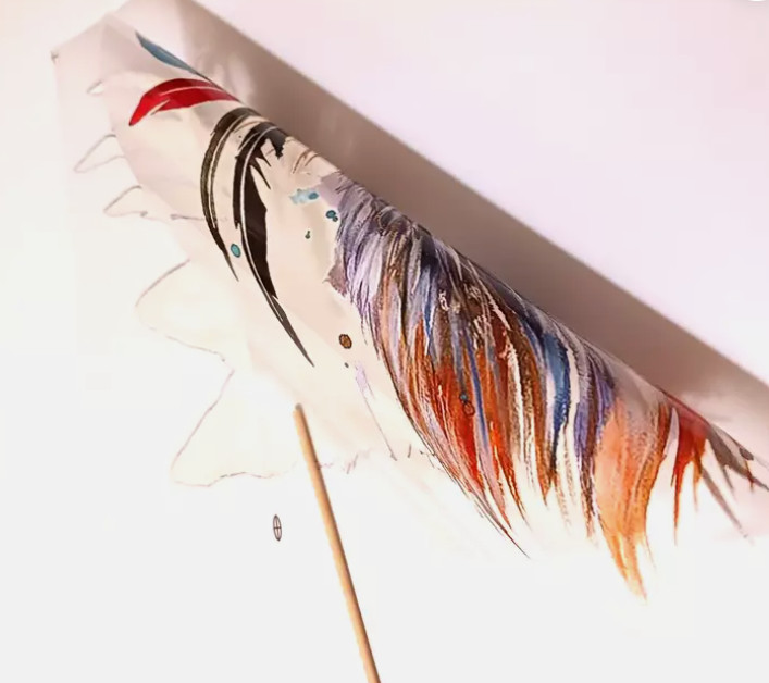 Fox Feathers Colorful Sublimations Stickers easy to Iron On T-shirt (3 Pack)