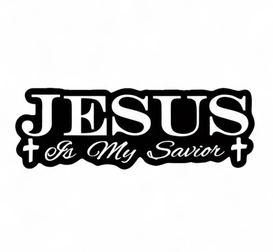 JESUS IS MY SAVIOR CROSS 3” VINYL DECAL DIECUT STICKER GOD CHRISTIAN FAITH 1PC