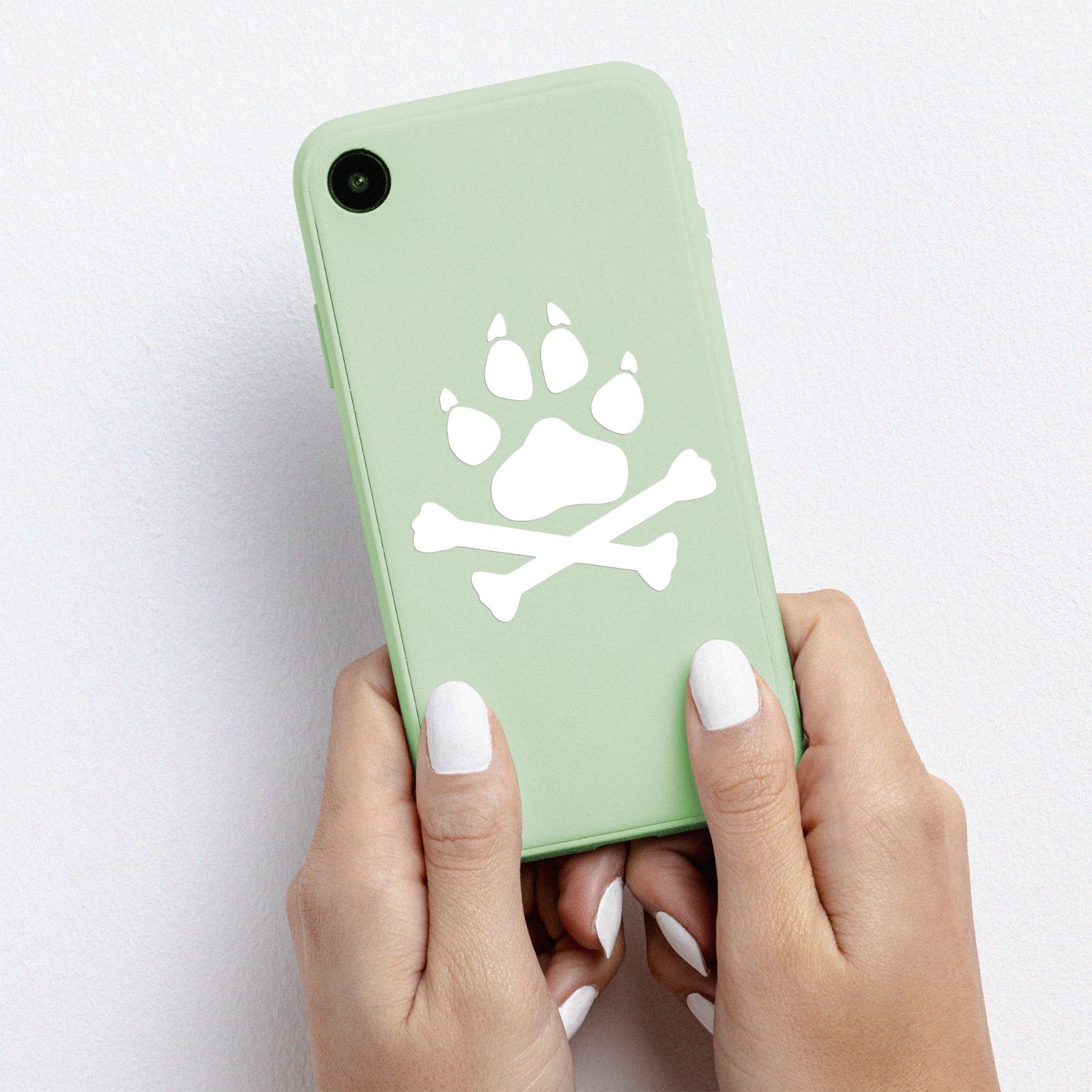 Dog Paw with Crossed Bones V2 Vinyl Decal – Animal Lover Car Sticker