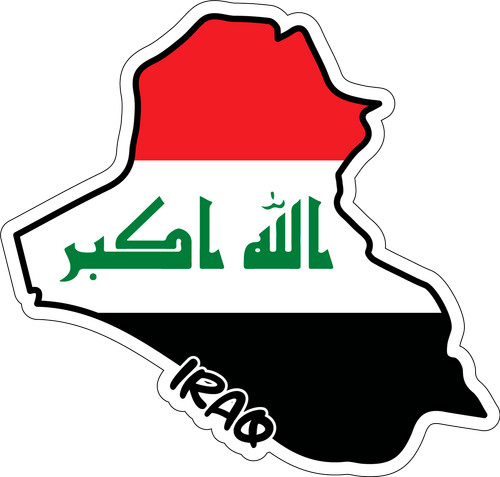 Iraq Map Flag Sticker Decal