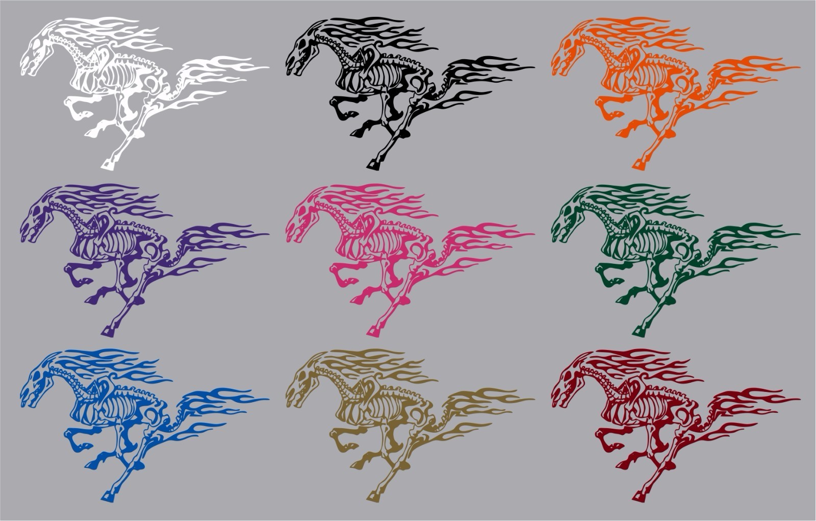 Horse Tribal Fire Flame Skeleton Car Truck Window Laptop Vinyl Decal Sticker