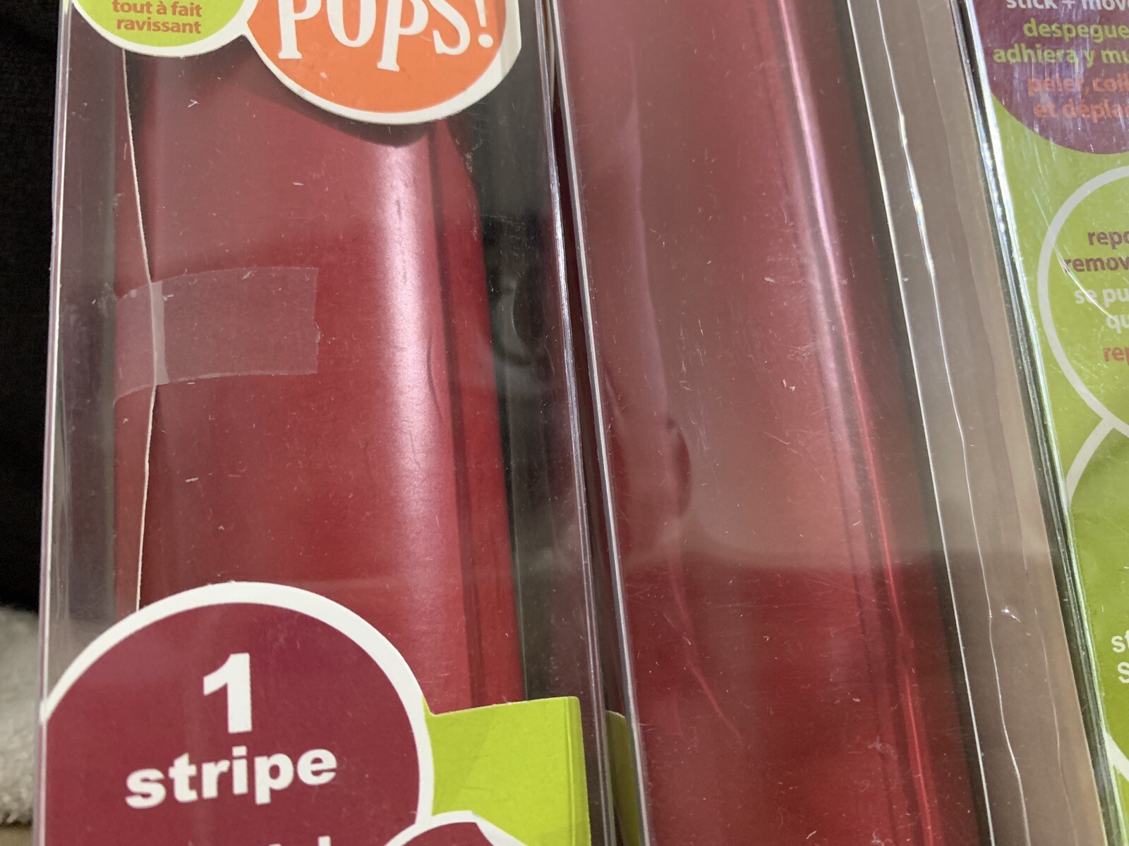 Wall Pops X3 Wall Stripe Decor Art Burgundy Sizzlin Peel Stick 6.5 x 16 Ft New