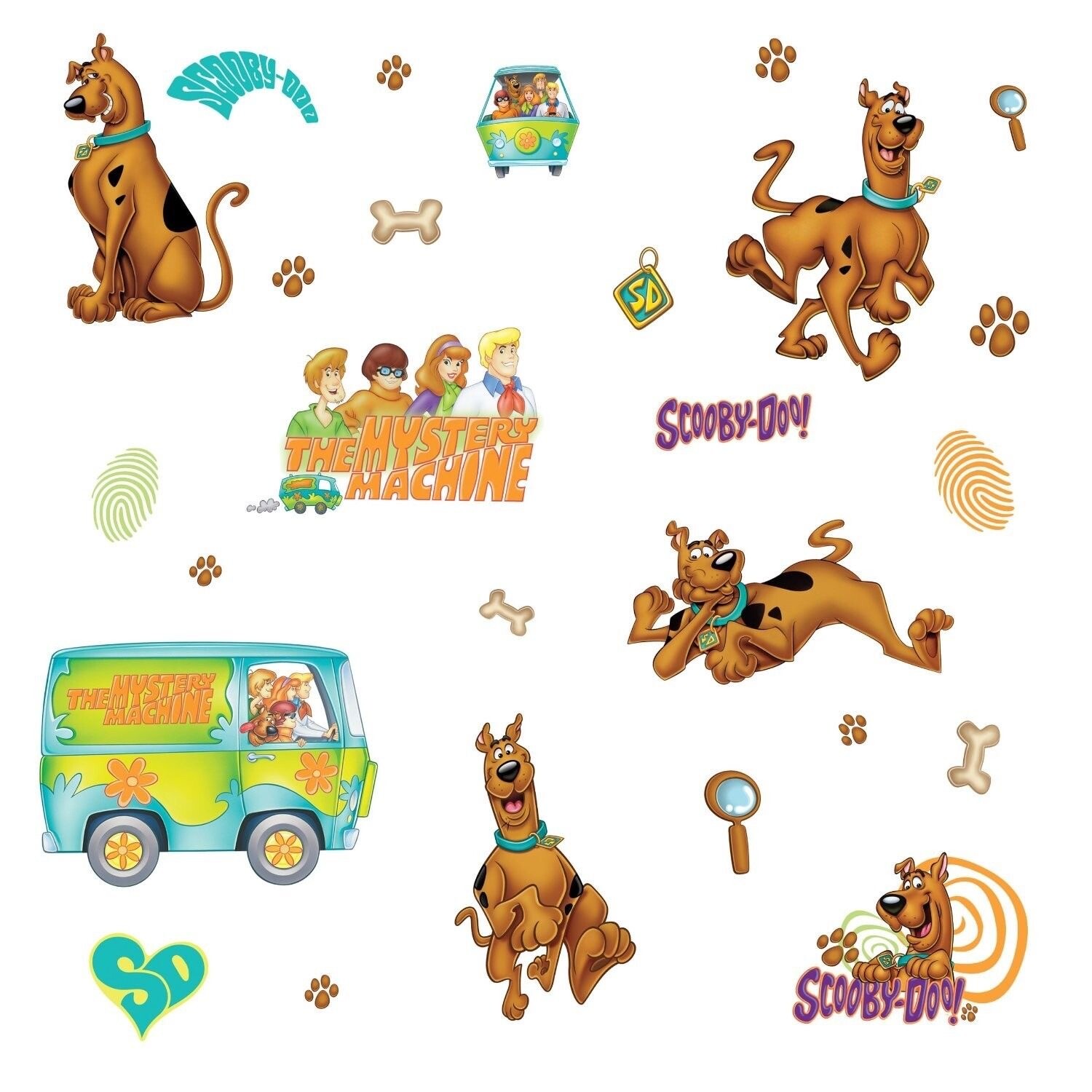 Scooby Doo Peel and Stick Wall Decals Decorations Wall Jammer 26 Decals
