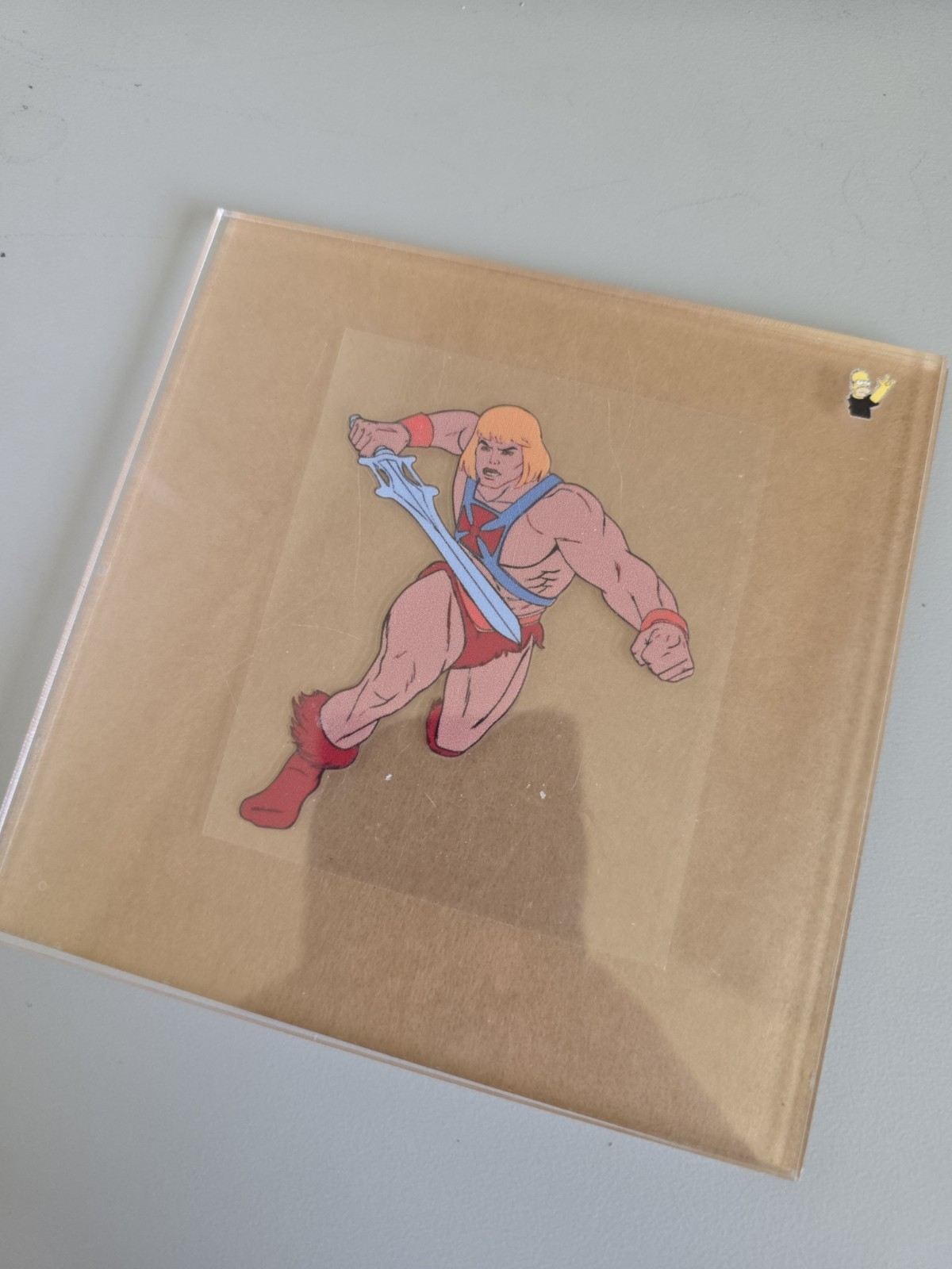 He Man Lunging Retro Cartoon Vintage UV DTF Raised Decal Sticker Waterproof 3in
