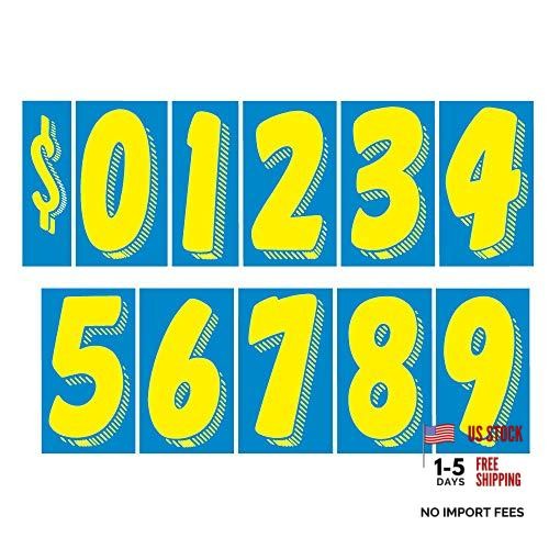 EZ Line Vinyl Decals for Cars and Yellow Large Number Stickers 13 Dozen Blue
