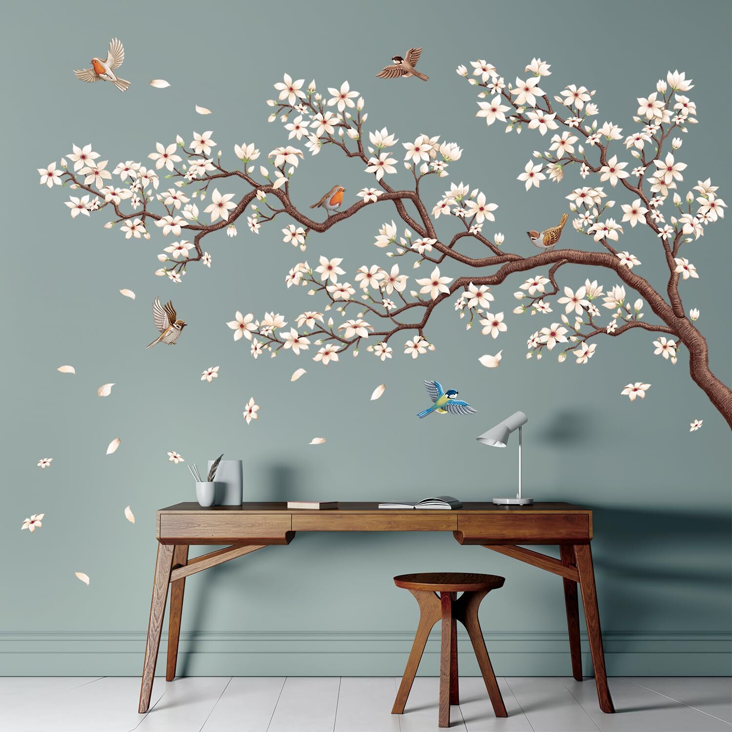 SG4-2317 Oriental Flower Tree Wall Stickers declas Kids Bedroom Cherry Blosso…