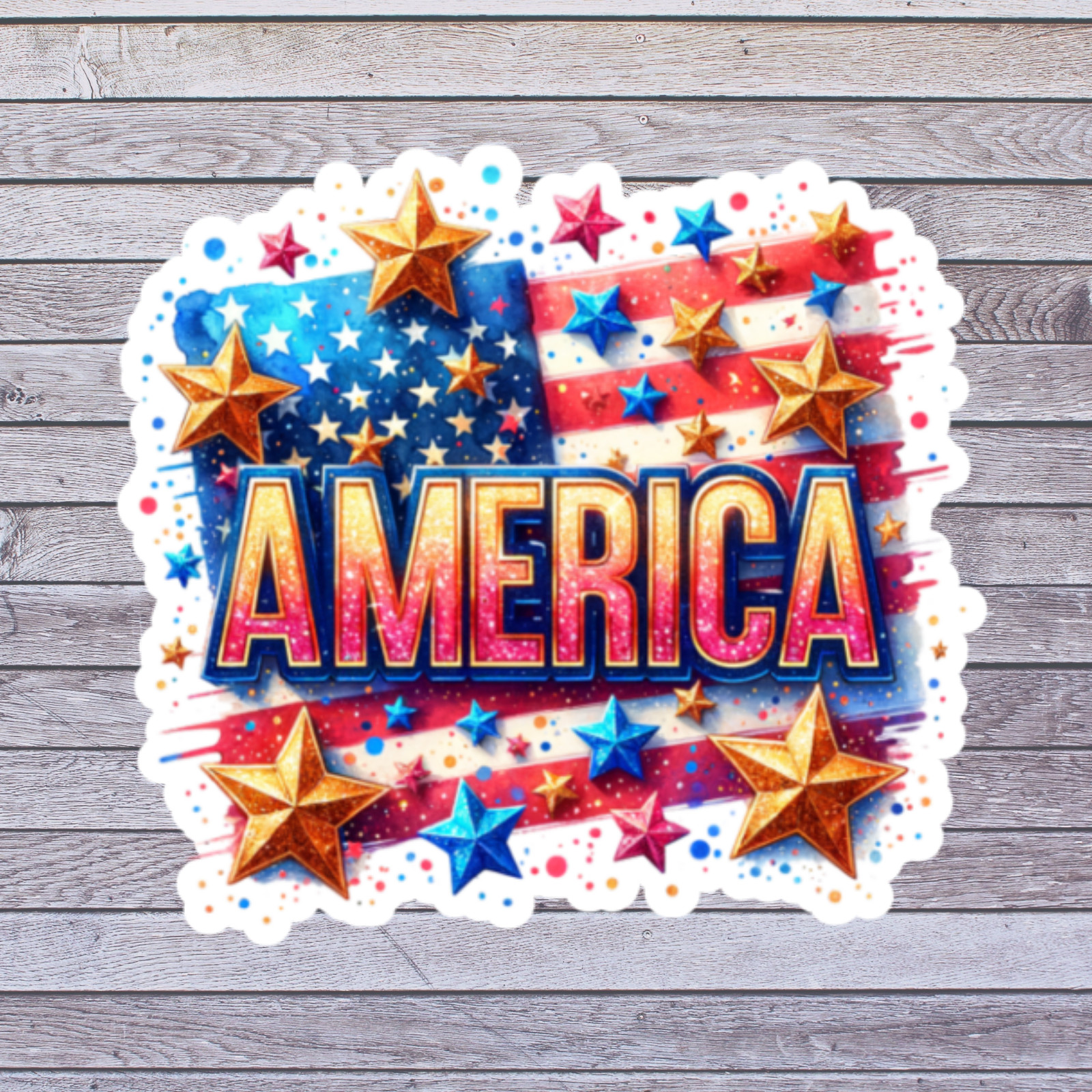 America Sticker Vinyl Decal Patriotic Stars Stripes USA Red White Blue
