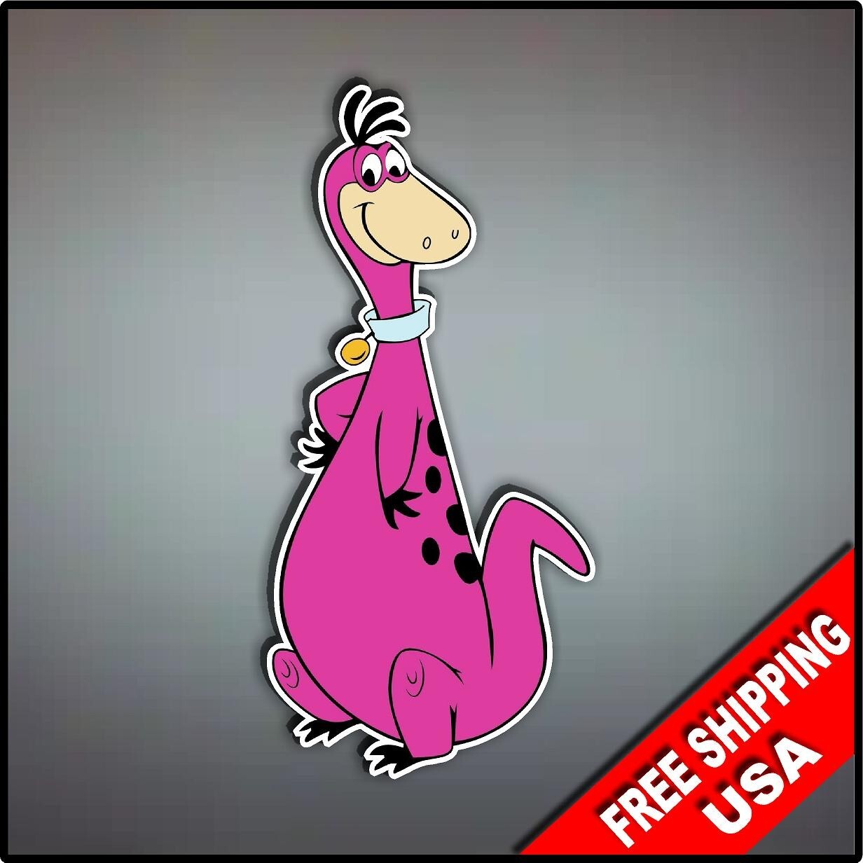 Flintstones Dino Decal Sticker 7" x 3.3" Nostalgic Cartoon Fred Car Window
