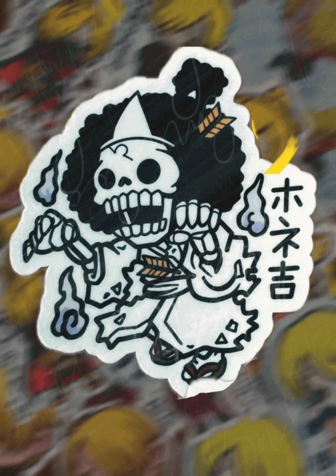 One Piece Pirates Brooke Weatherproof Stickers