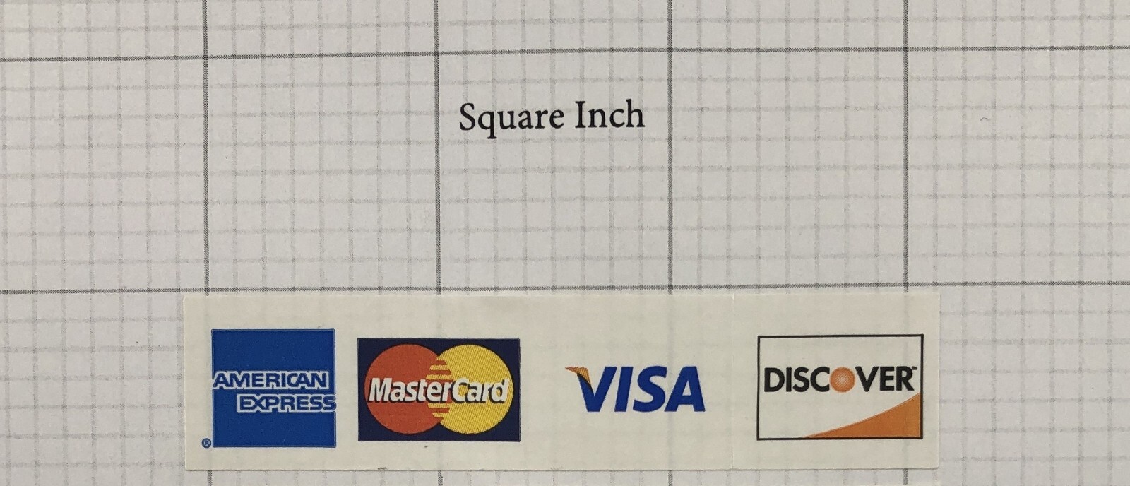 4x CREDIT CARD DECAL STICKERS – American Express, MasterCard, Visa, Discover.