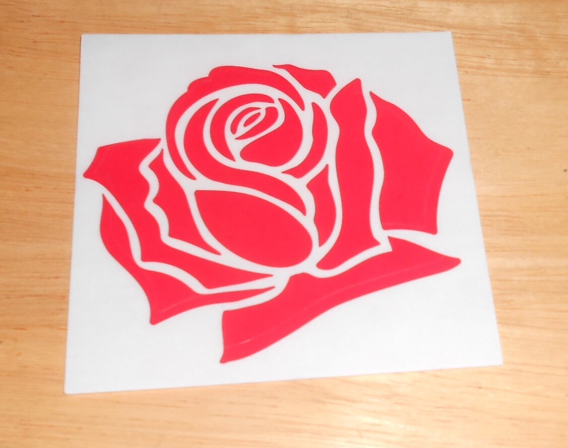 Red Rose Clear Sticker (square) 3.5×3.5