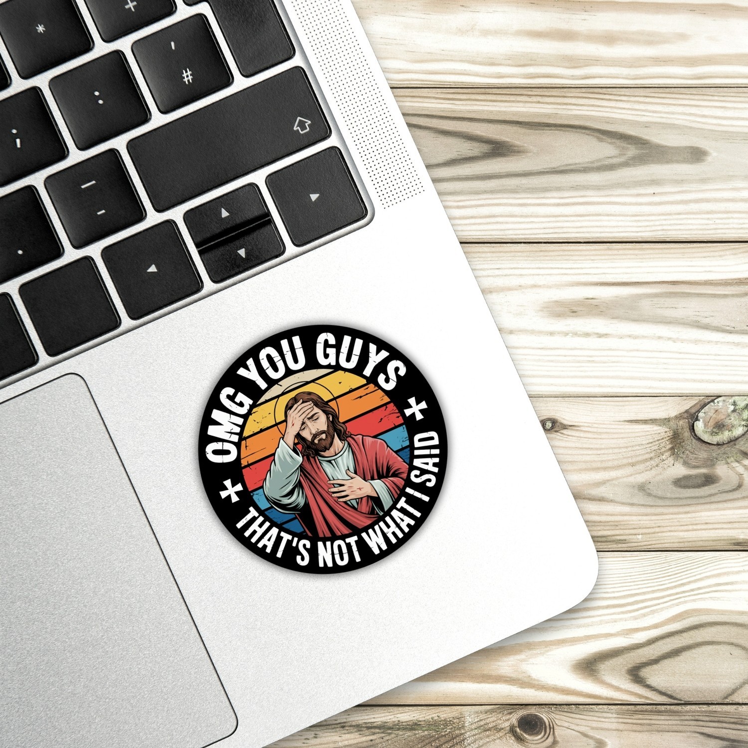 4PCS Funny Religious Meme Stickers Retro Color Vinyl Decal Gift Set