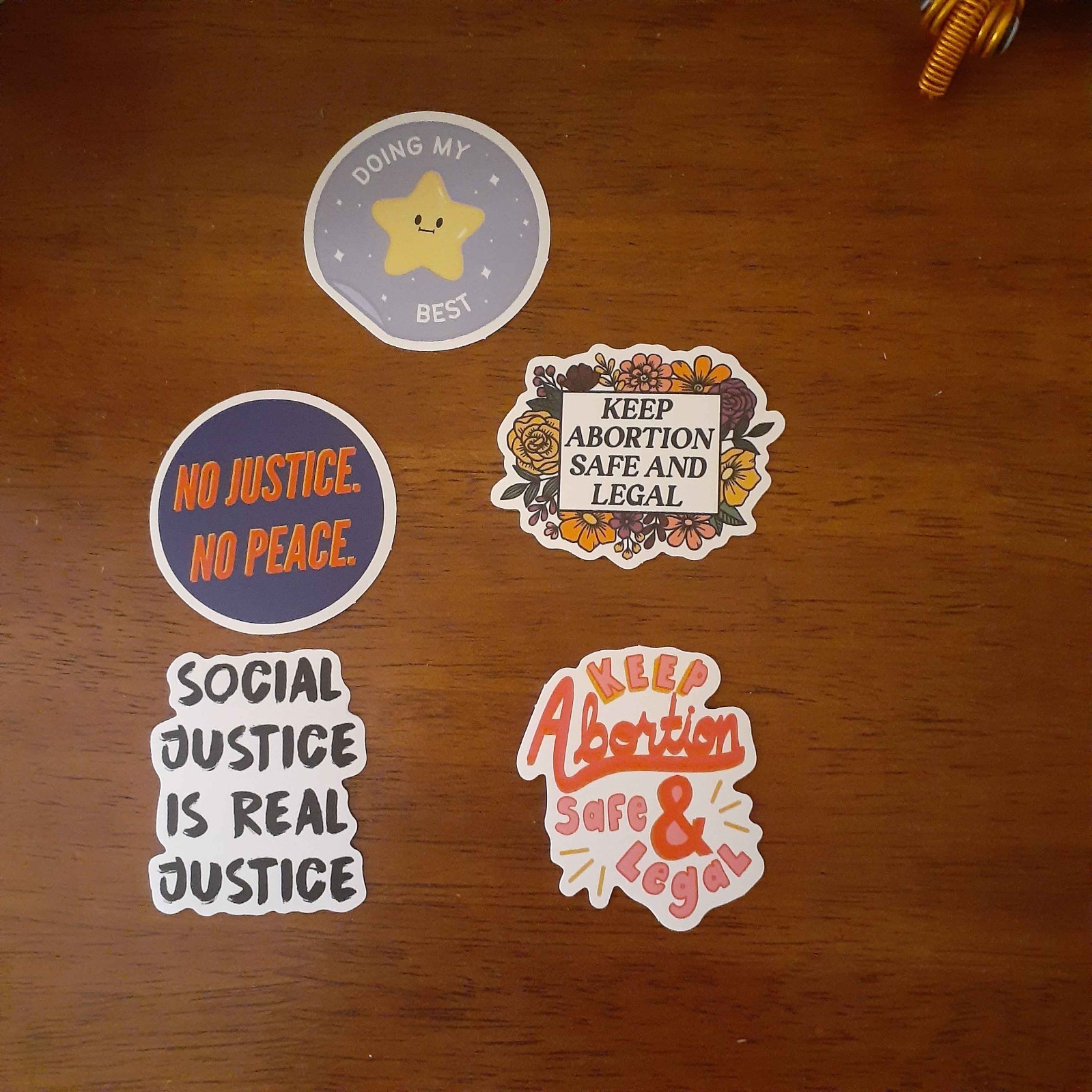 Random Assortment 5 Pack of Social Justice/Left Wing Stickers for Anywhere!