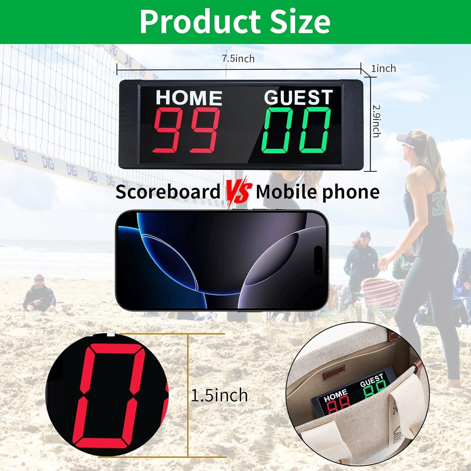 YZ Magnetic Battery Powered Cornhole Scoreboard,Portable Digital Scoreboard with