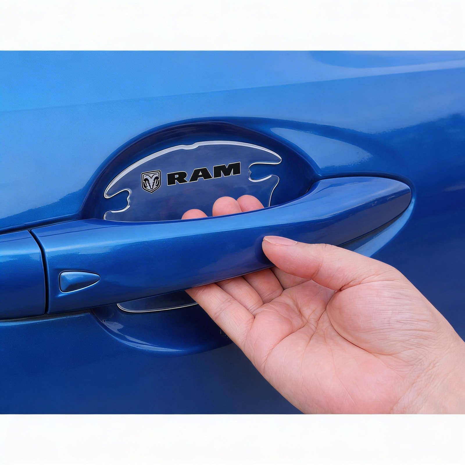 RAM Logo Universal Car Door Handle Cup Protector Clear Decal Sticker
