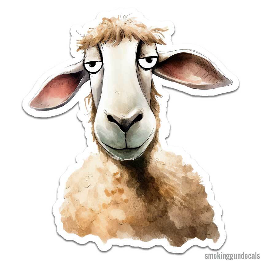 Stoned Sheep, Vinyl Decal Sticker, Indoor Outdoor, 3 Sizes, #12266