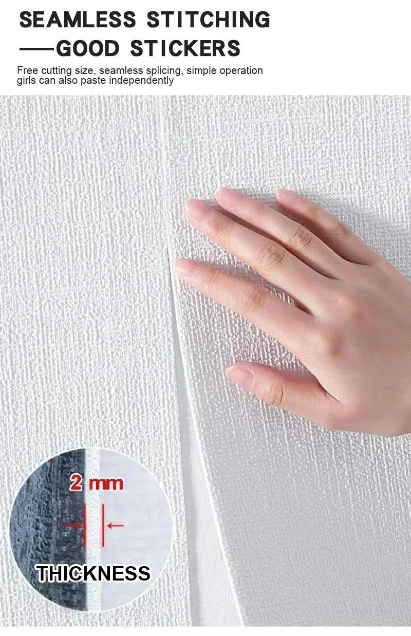 3d Linen Foam Wall Sticker, Self-adhesive Pvc Moisture-proof Home Decor.