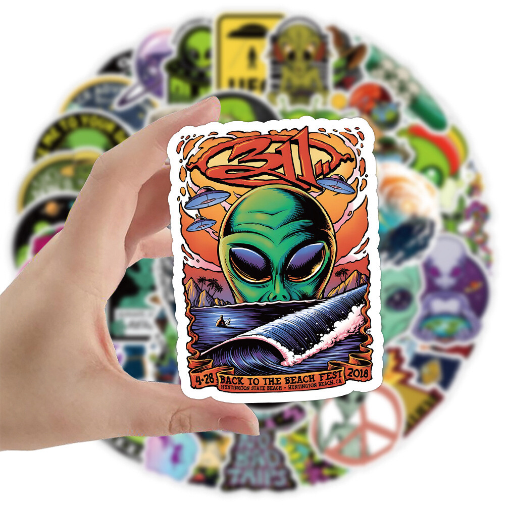 100Pcs Alien Sticker for Adults Teens Girls Scrapbooking Water Bottles