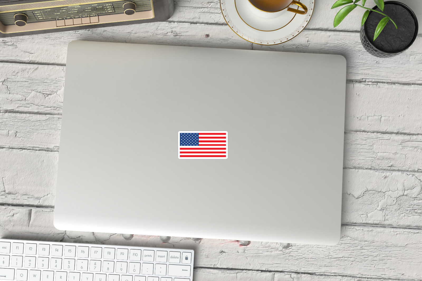 Set of 6 – USA Flag Decal Patriotic – American Flag Stickers – Indoor – Outdoor