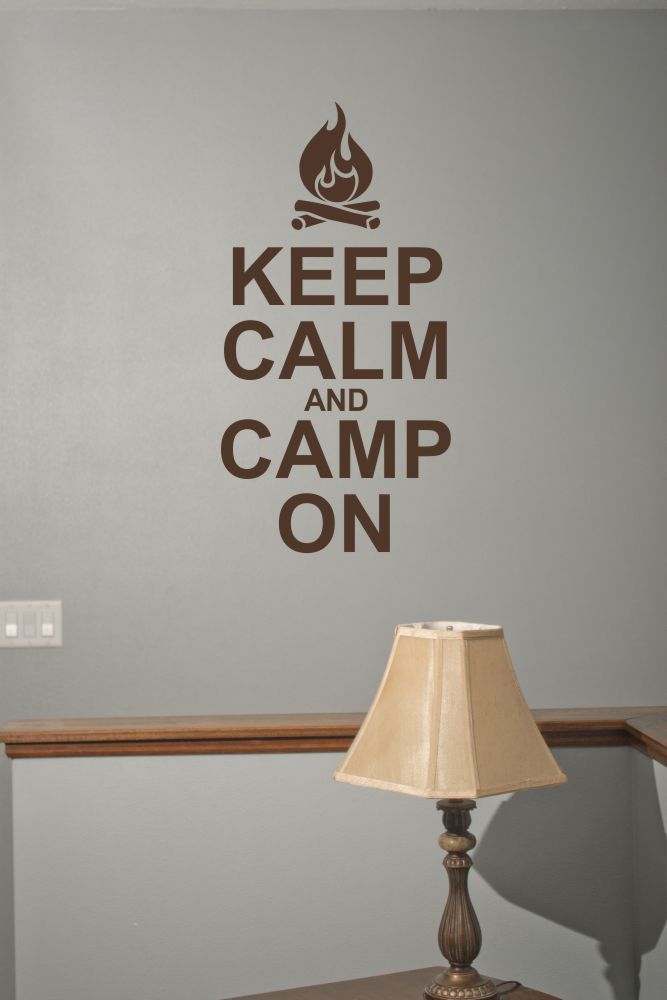Keep Calm and Camp On RV Camper Wall Decal Sticker Summer Quote 3 Graphic Choice