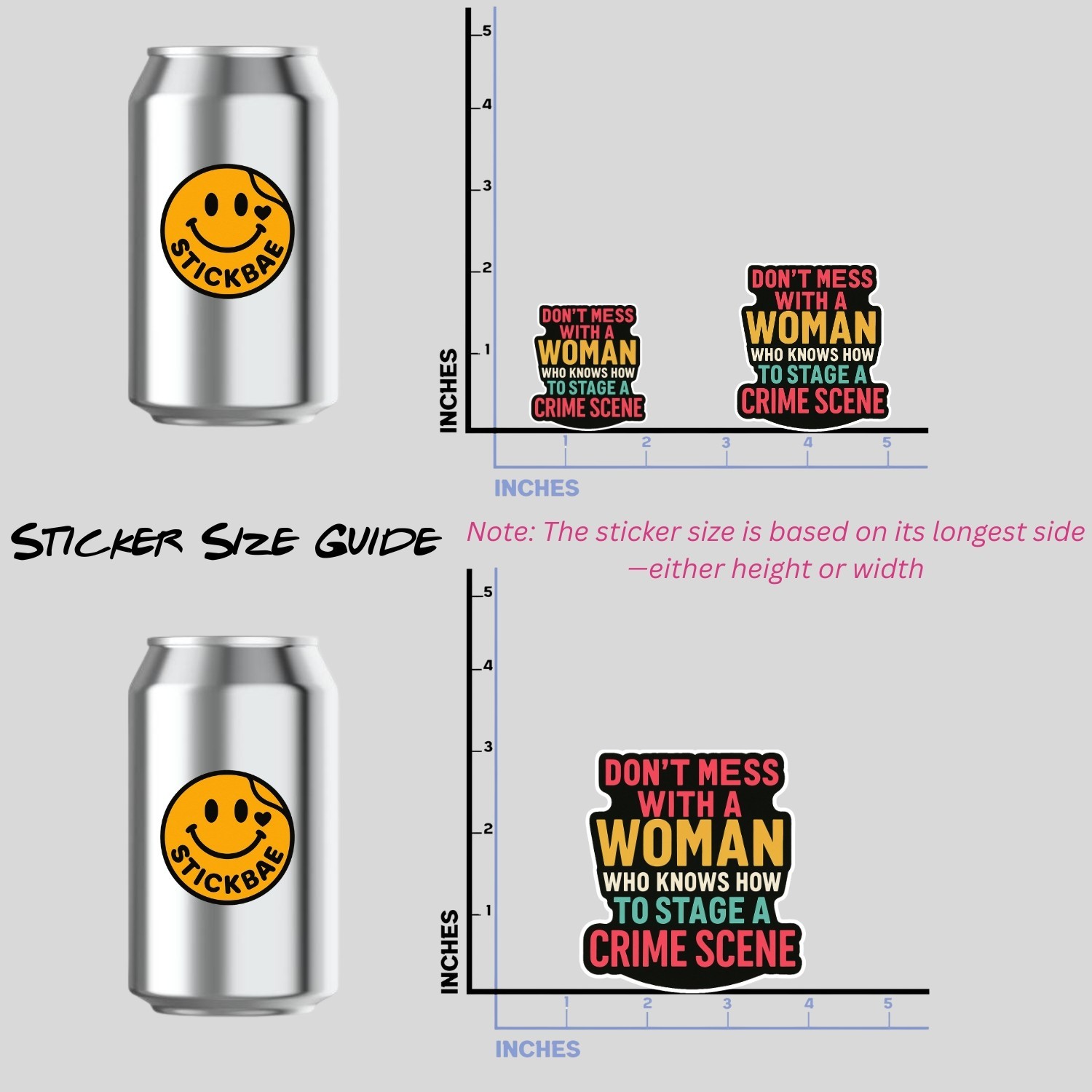 4PCS Don’t Mess with a Woman Who Knows How to Stage a Crime Scene Stickers